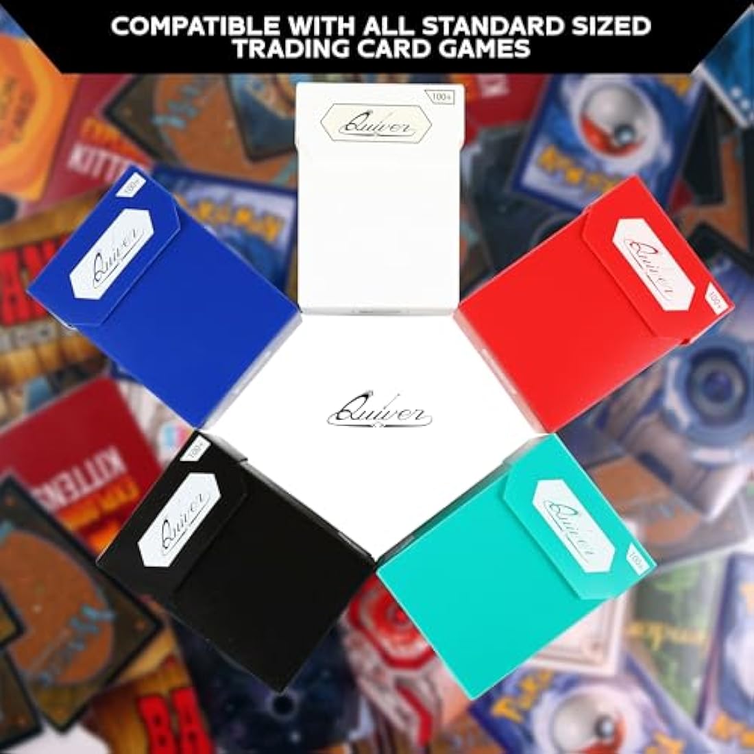 Quiver Time 80+ Deck Blocks - Set of 5 TCG Card Boxes for MTG & Pokemon