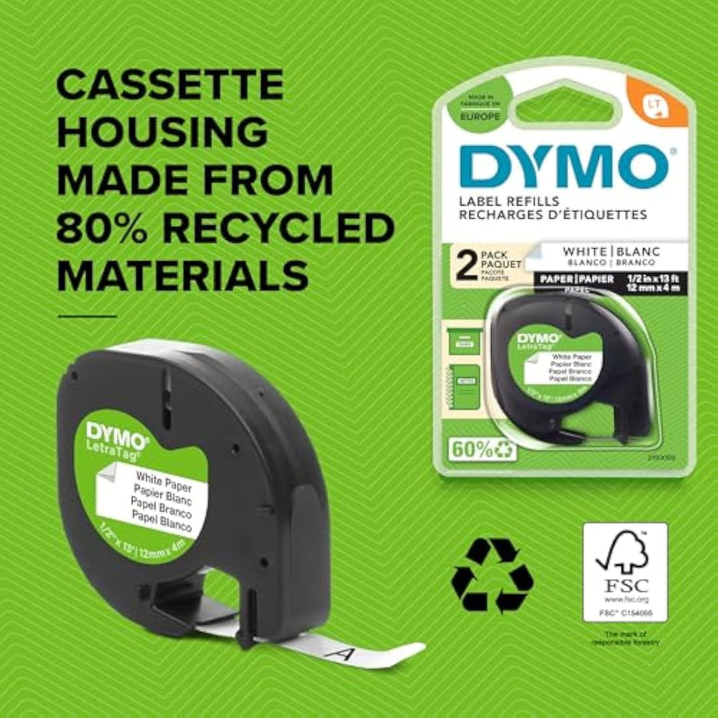 Dymo LetraTag LT-100H Label Maker Starter Kit with 2 Tape Rolls & Holder