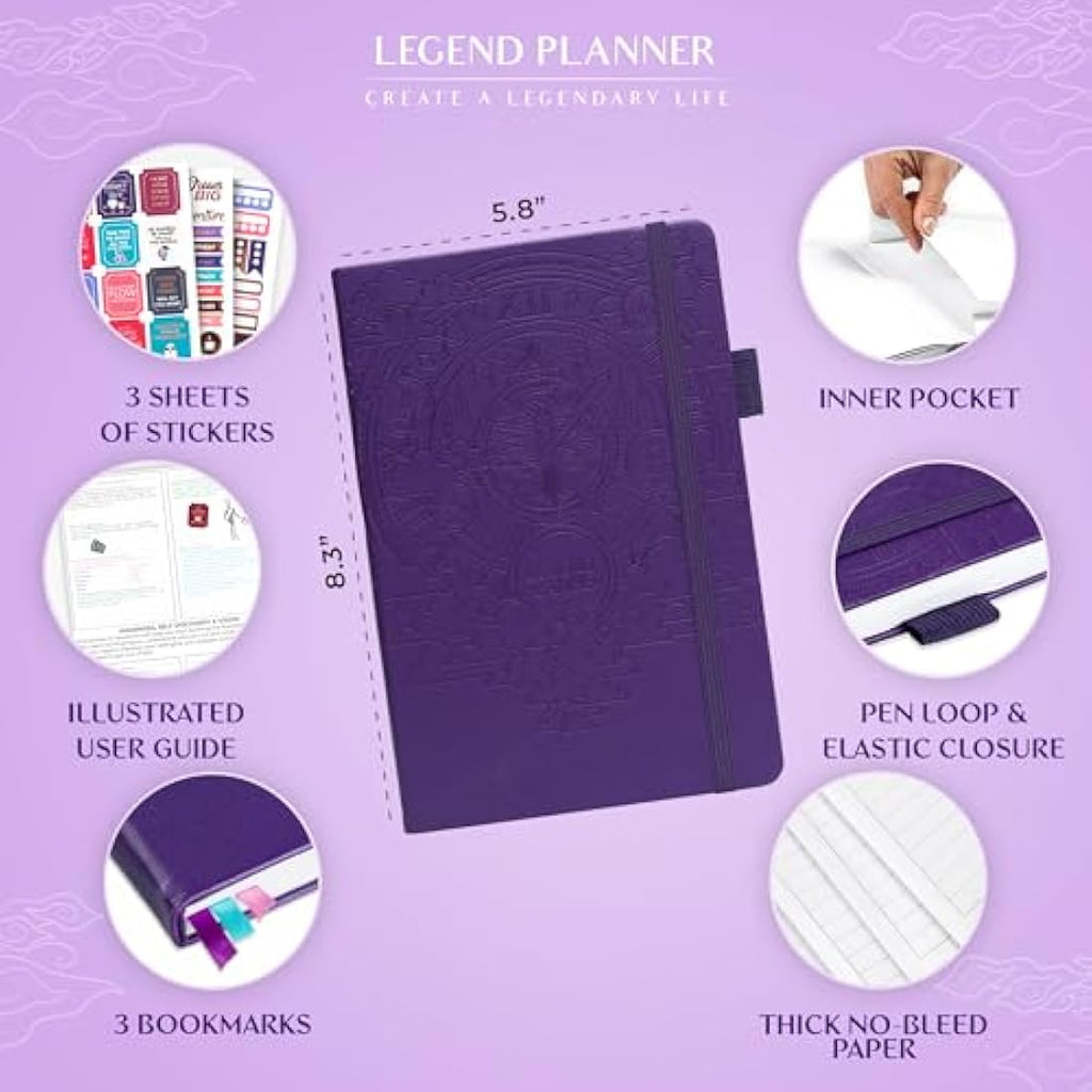 Legend Planner Hourly Schedule – Undated A5 Daily & Weekly Organizer