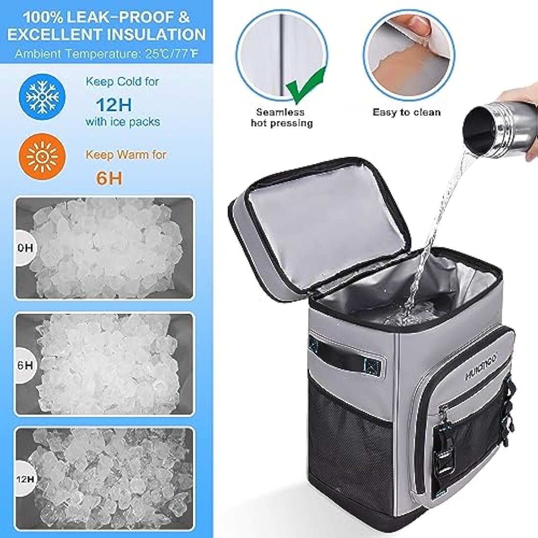 Hulongo Insulated Cooler Backpack | 35-Can Large Leakproof Waterproof Bag