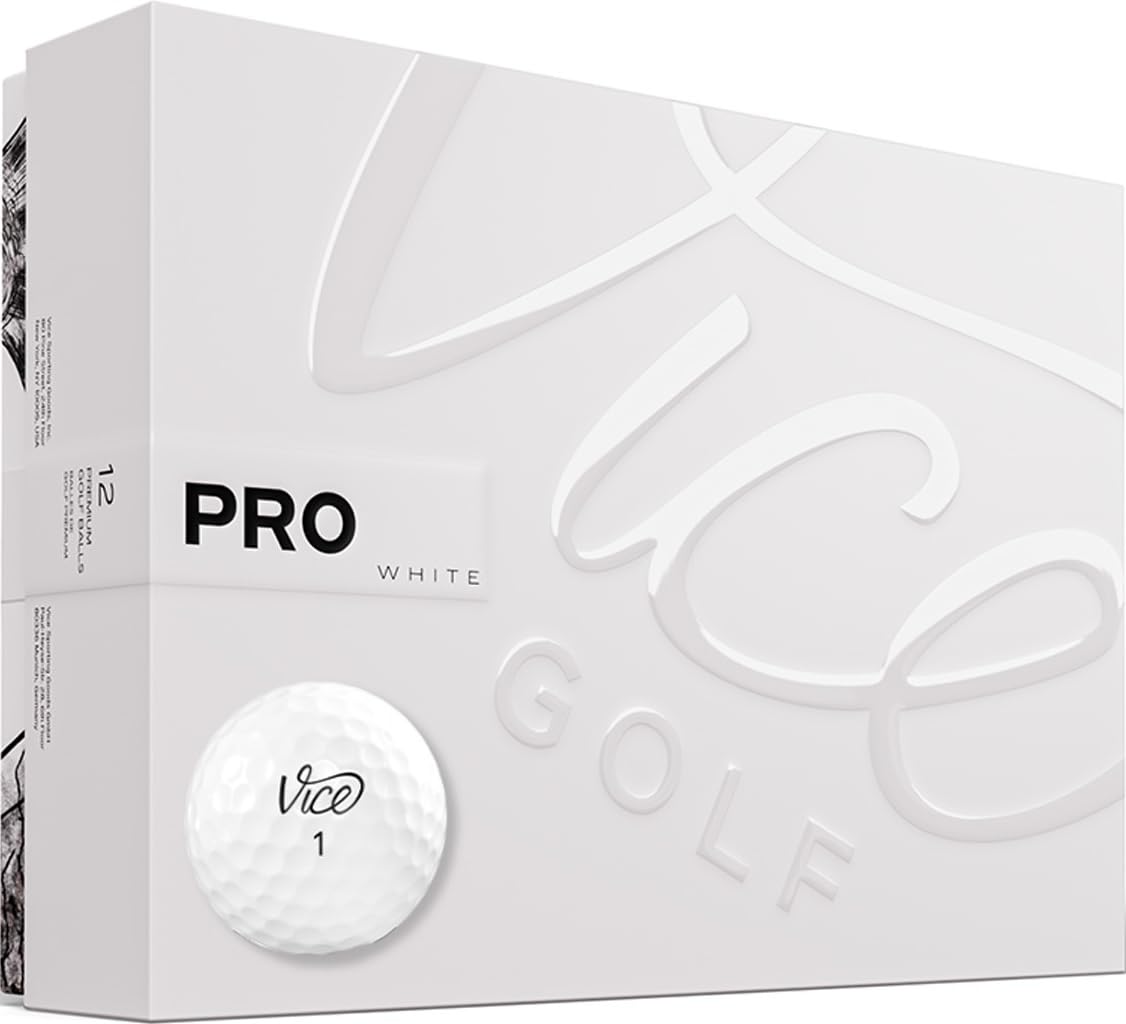 Vice Golf Pro White Golf Balls – 3-Piece Cast Urethane Cover (2020)