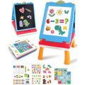 Elovien 4-in-1 Kids Art Easel | Foldable Magnetic Tabletop Board - Blue
