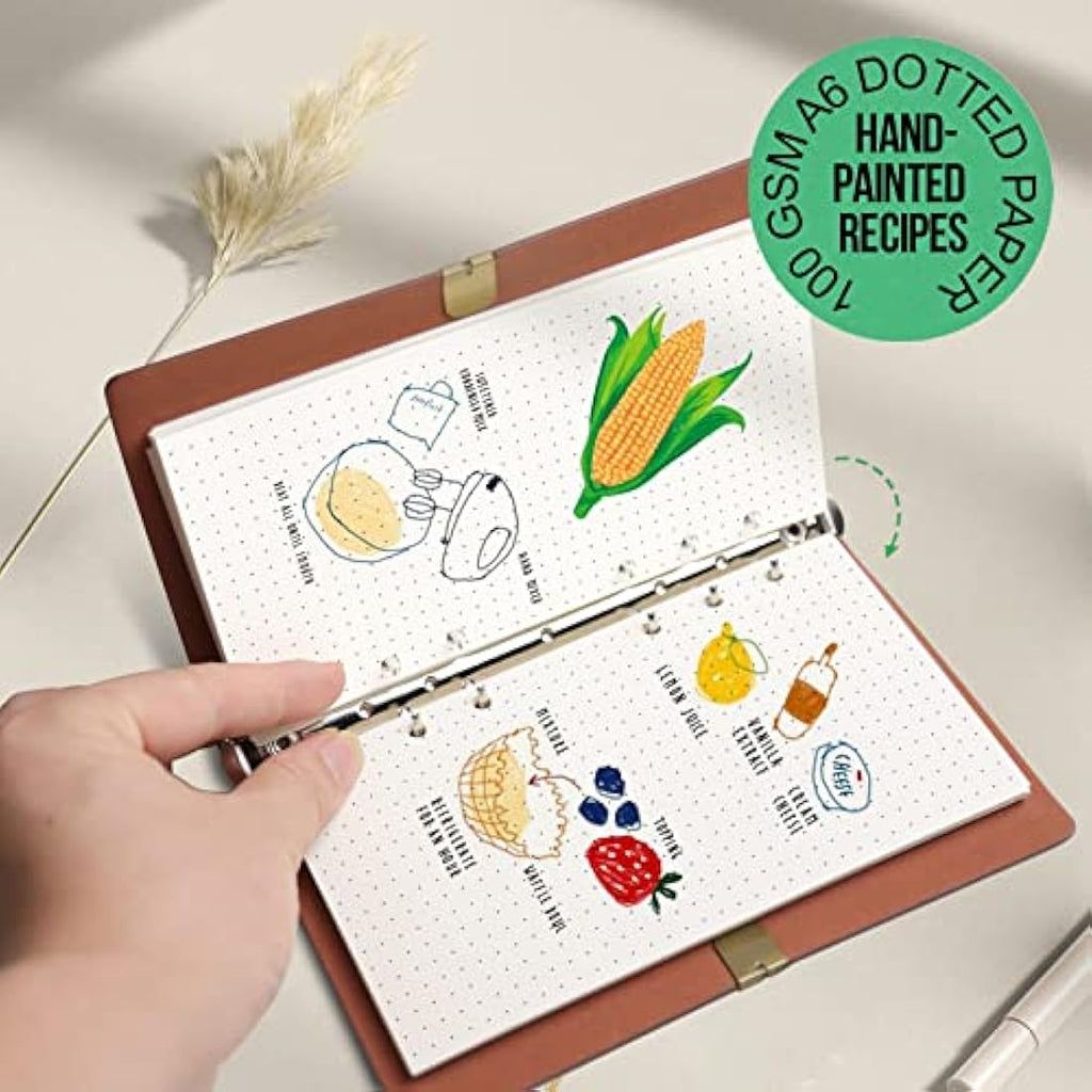 FANDAMEI A6 Dotted Paper Refills | 100 GSM 6-Hole Binder Inserts, 180 Sheets