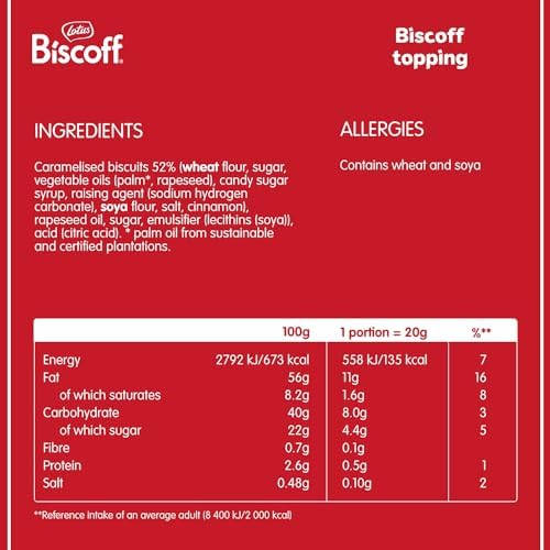 Biscoff Caramelised Biscuit Sweet Spread Topping | Vegan & Nut-Free - 1L