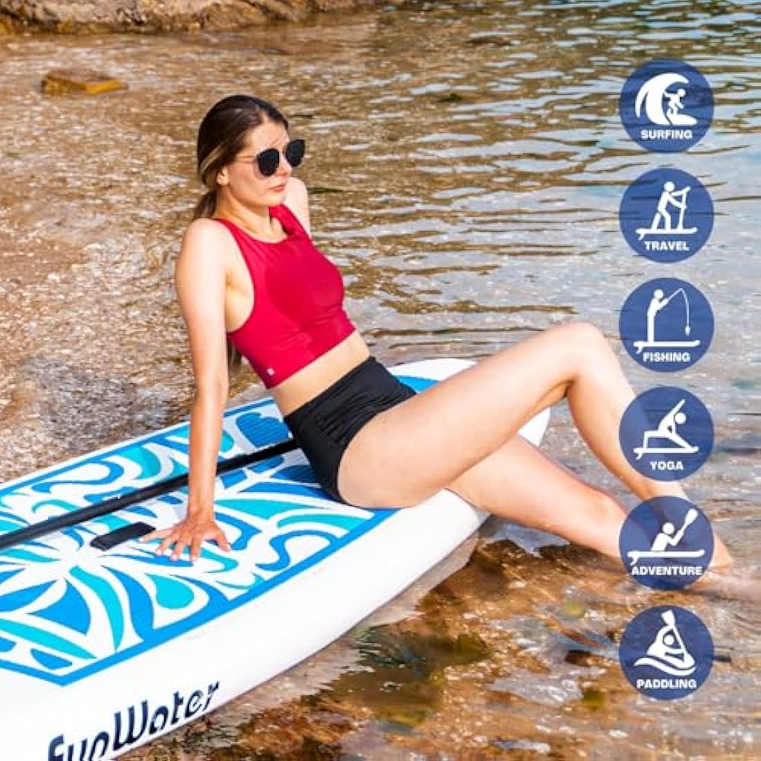 FunWater Inflatable Stand Up Paddle Board – Ultra-Light 10.5' ISUP Kit