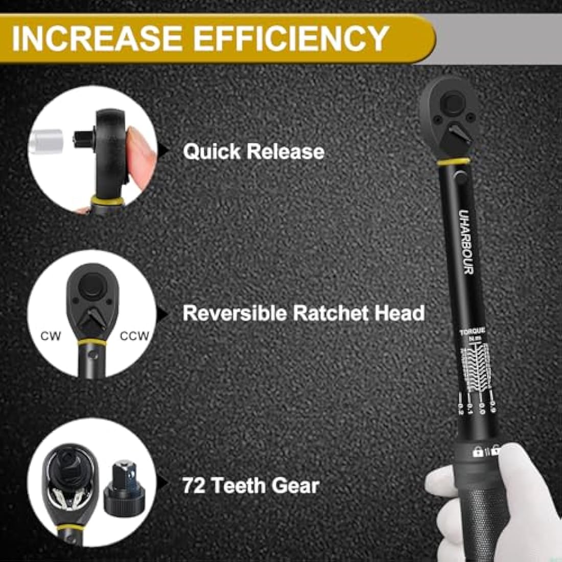 Uharbour 1/4" Bike Torque Wrench – 3-25 Nm High Precision Tool