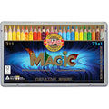 Koh-I-Noor Magic Jumbo Triangular Colored Pencils, 24-Pack Tin