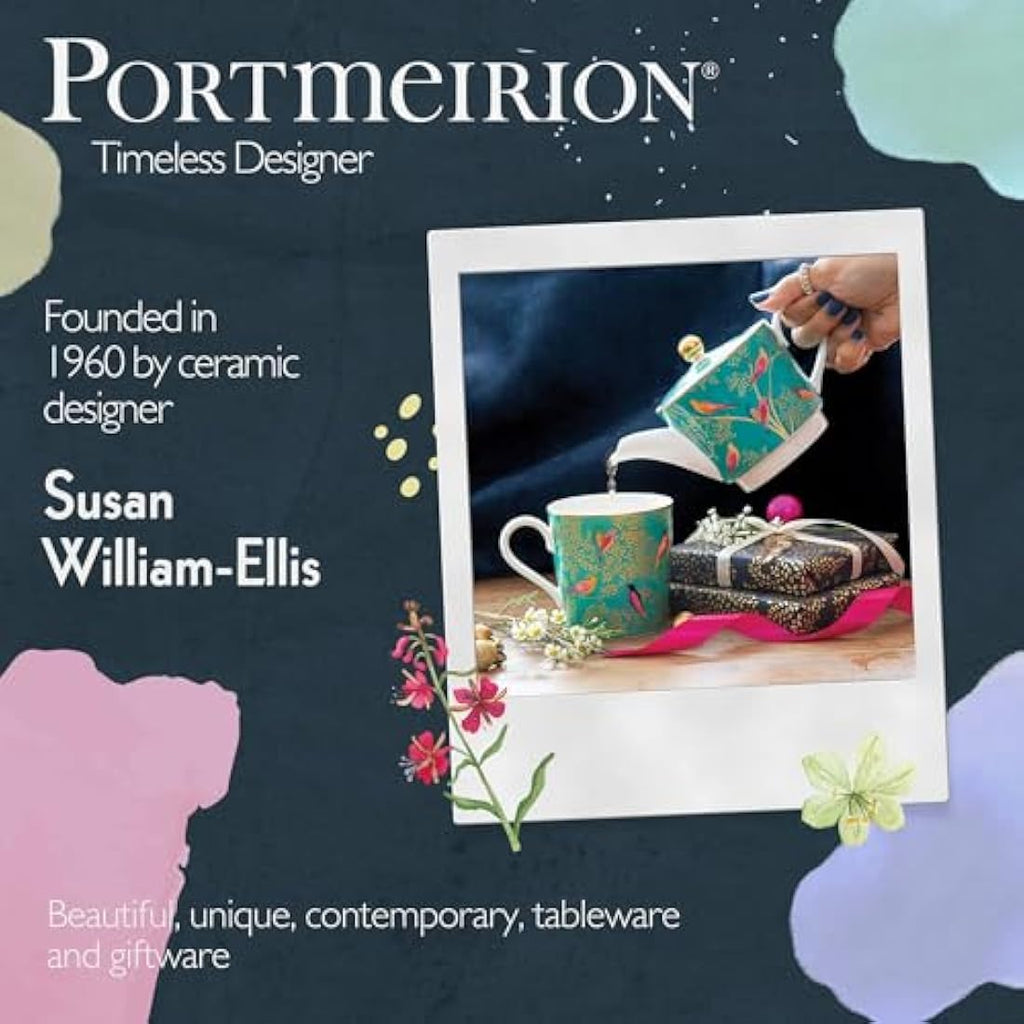Sara Miller Chelsea Tea for One - Green Fine China with 22ct Gold