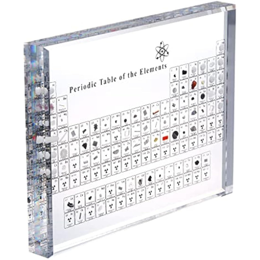 Jolof Store Acrylic Periodic Table Display with Real Chemical Elements