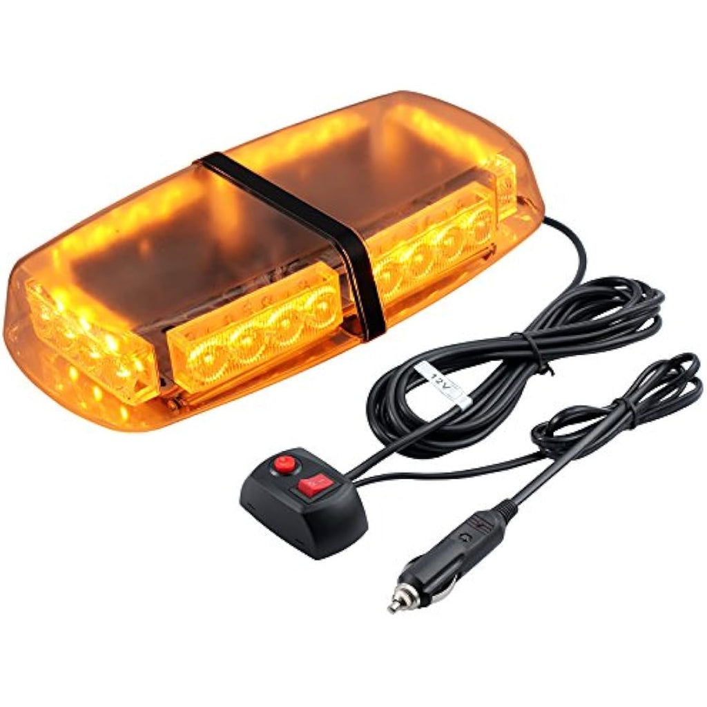 PROZOR Amber LED Strobe Beacon Light | Magnetic 24W Emergency Warning Light