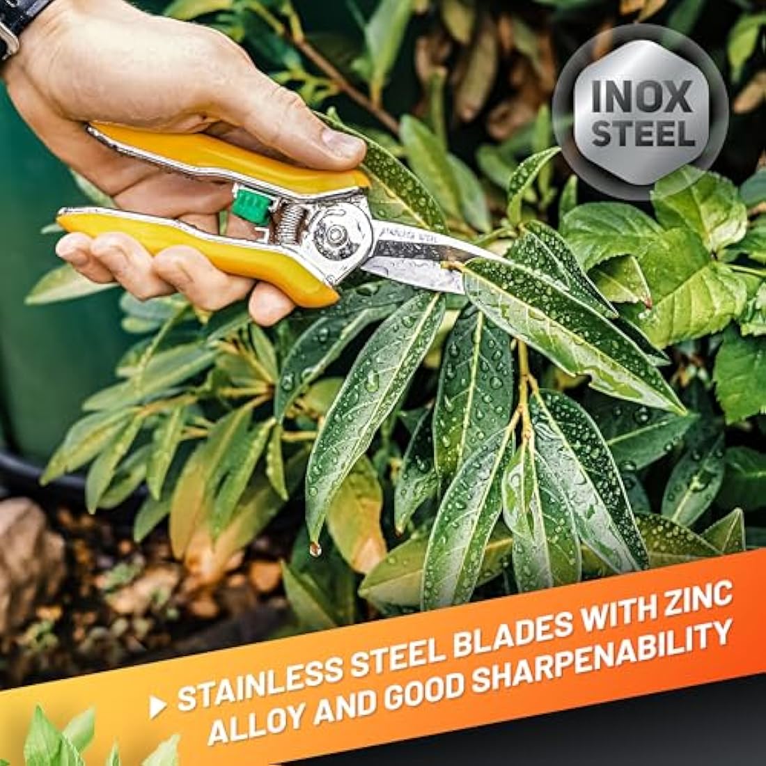 GRÜNTEK Colibri Flower Snips – 170mm Stainless Steel Bypass Pruner