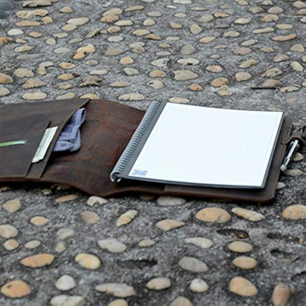 Leather Notebook Cover for Rocketbook Executive – Dark Brown
