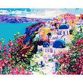Sukoly Paint by Numbers for Adults – Santorini Landscape DIY Art Kit, 16x20