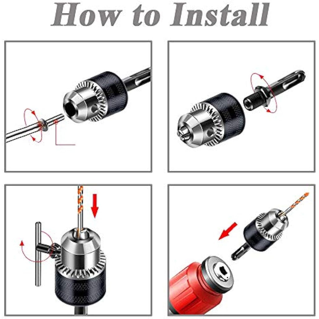 1.5-10mm Drill Chuck SDS Plus Adapter | 3/8-24UNF Mount