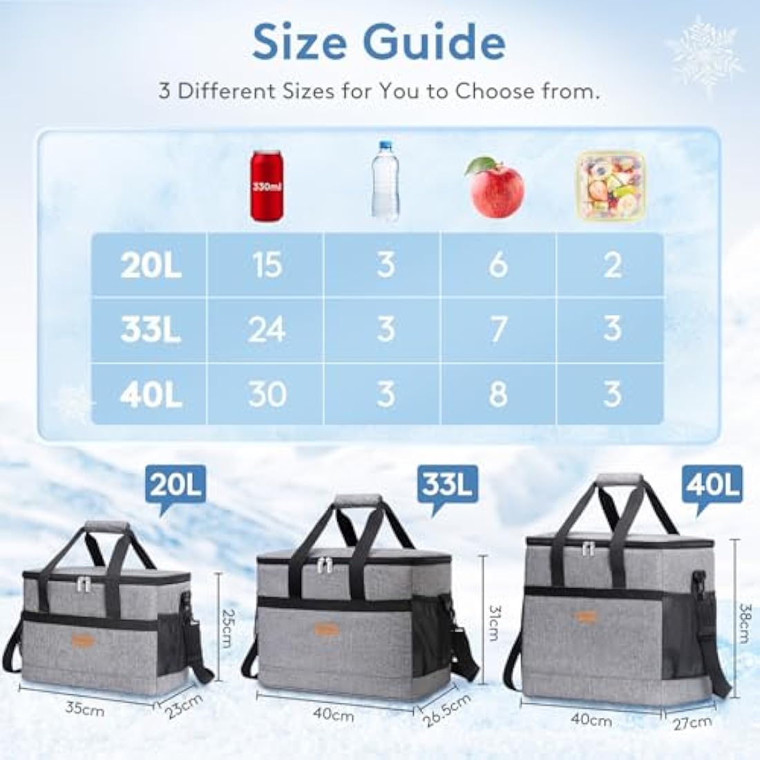 Jolof Store 30L Soft Cooler Bag – Large Insulated Picnic Lunch Box