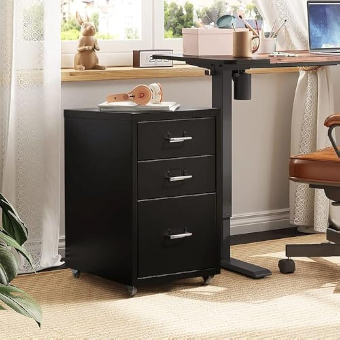 BTGGG 3-Drawer Metal Filing Cabinet – Rolling Under Desk Office Storage