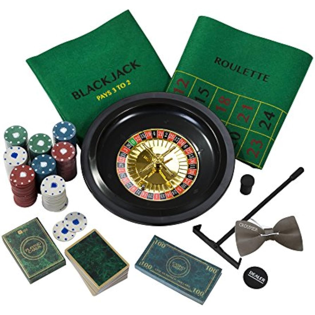 Talking Tables Casino Night Kit – Poker, Roulette & Blackjack Set