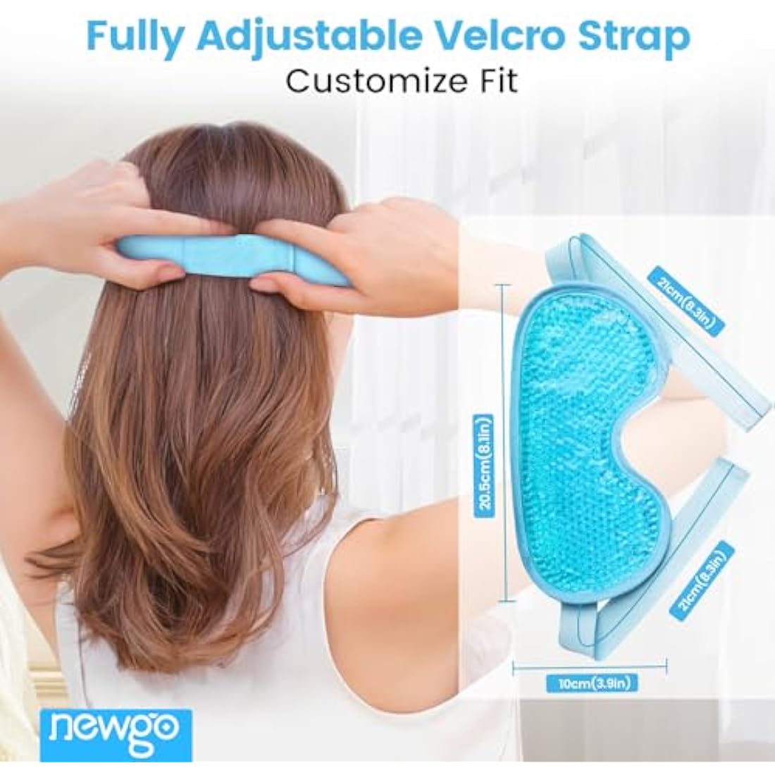 NEWGO Cooling Gel Eye Mask – Reusable Hot Cold Therapy for Puffy Eyes