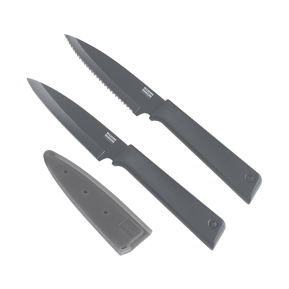 Kuhn Rikon Colori+ 2-Piece Grey Stainless Steel Kitchen Knife Set