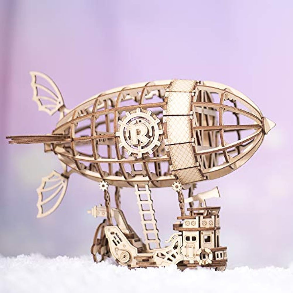 Rolife 3D Wooden Puzzle Airship Model Kit – Steampunk DIY Woodcraft Gift