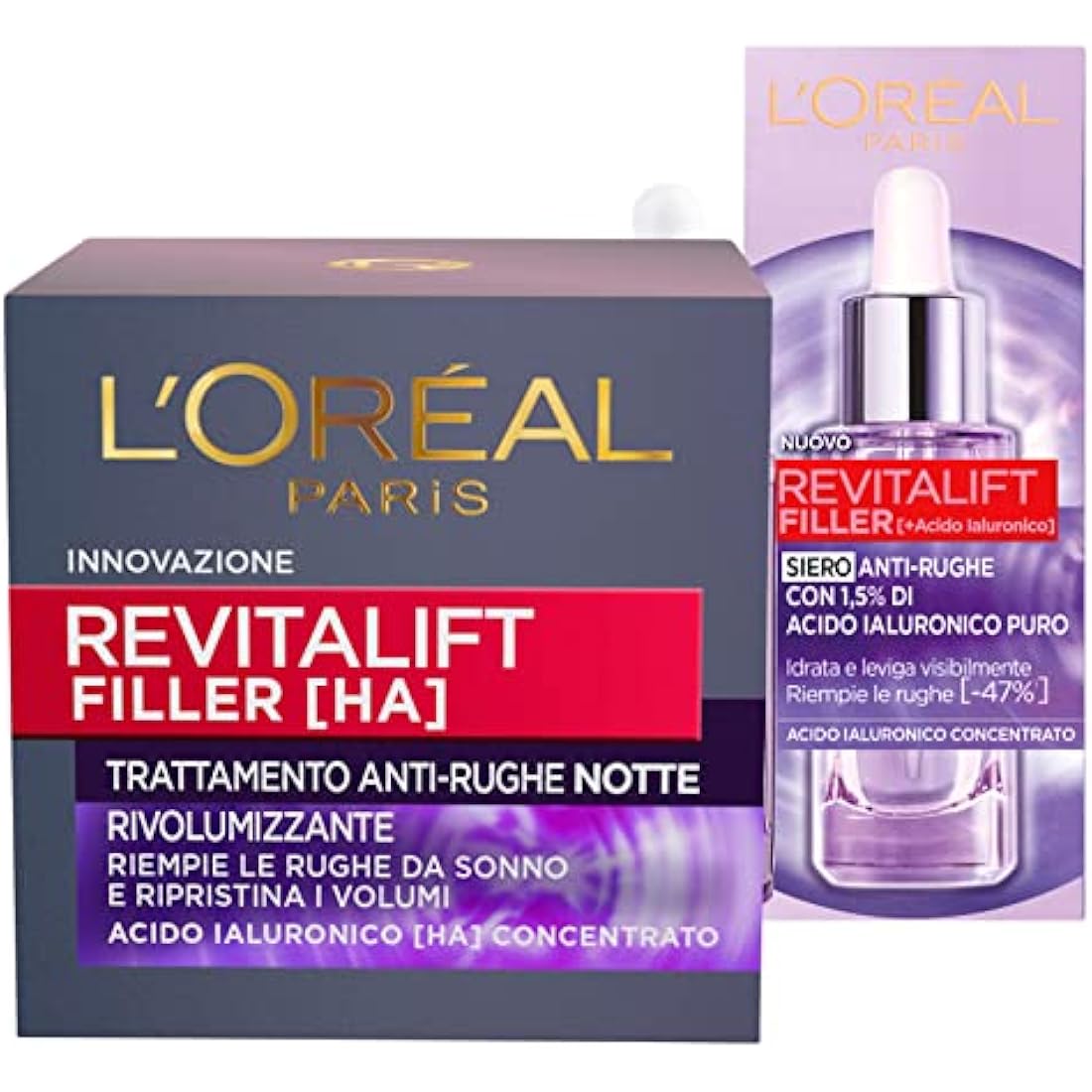 L'Oréal Paris Revitalift Filler Skincare Set - Serum & Night Cream