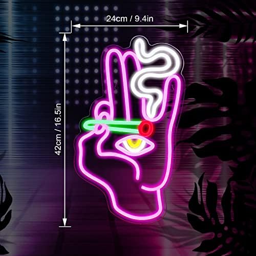 Looklight Evil Eye Hamsa Neon Sign – Pink LED Wall Decor for Game Room