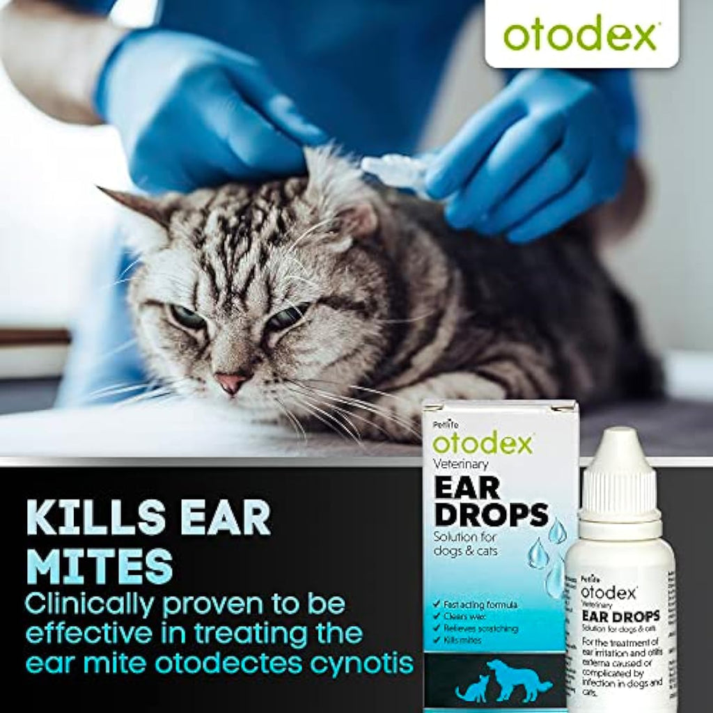 Otodex Petlife Ear Drops for Dogs and Cats – Mite and Wax Treatment, 14ml