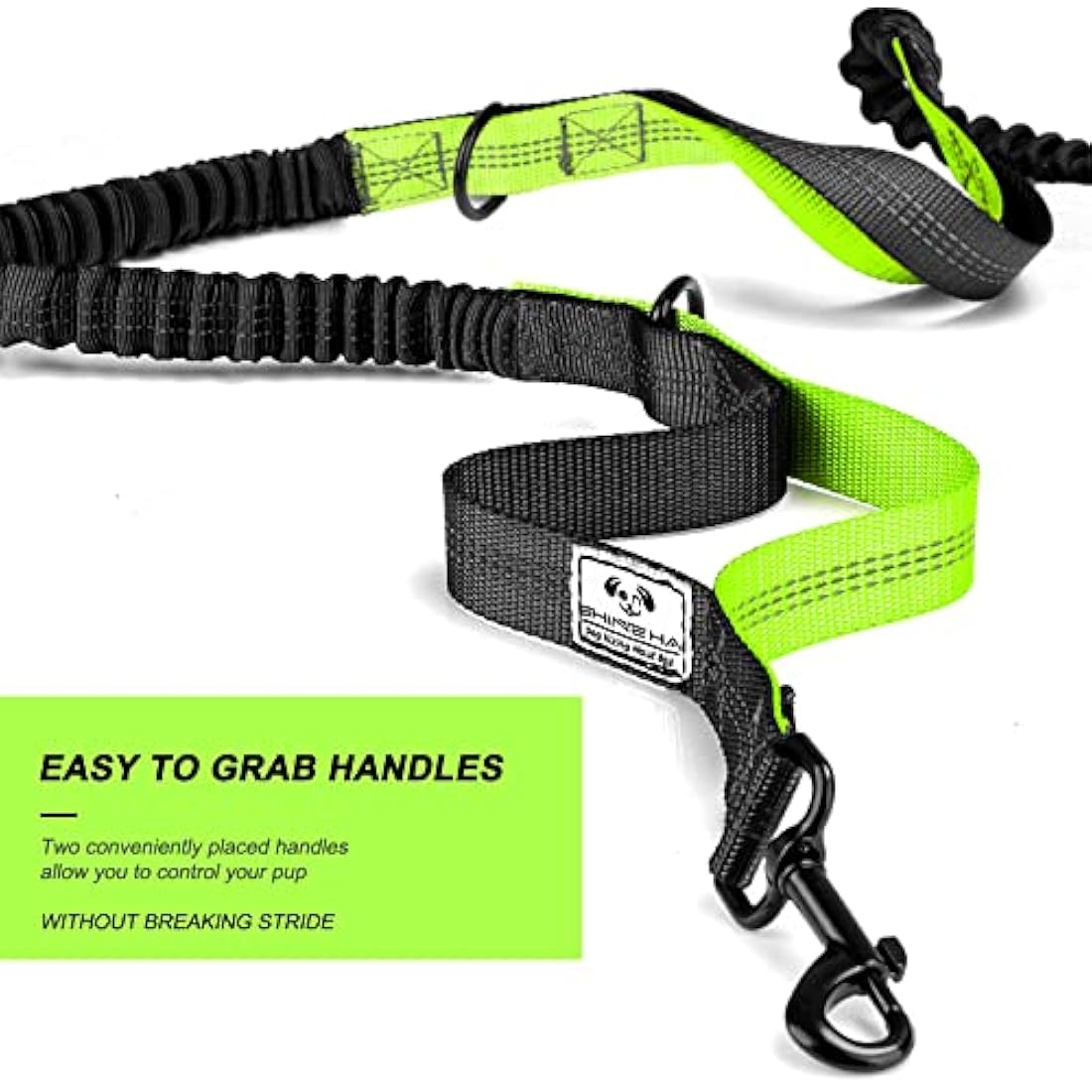 SHINE HAI Hands Free Dual Dog Leash – Reflective Running Belt with Bungees