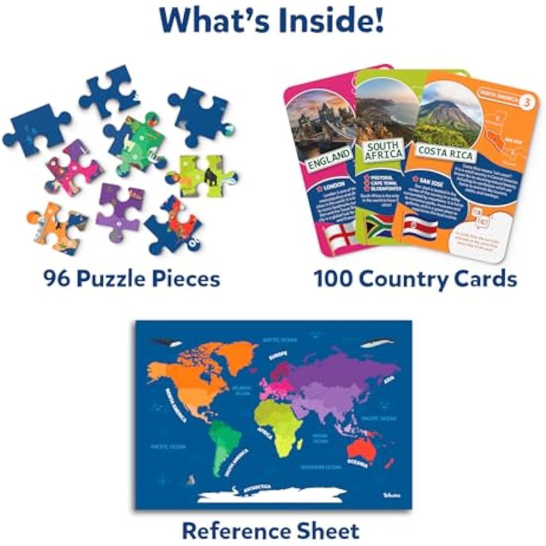 Skillmatics World Map Jigsaw Puzzle | 96 Piece Educational Toy for Kids