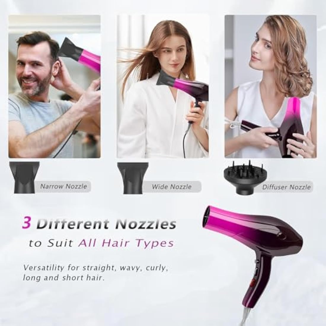 Jooayou 3000W Professional Ionic Hair Dryer with Diffuser | Salon Quality
