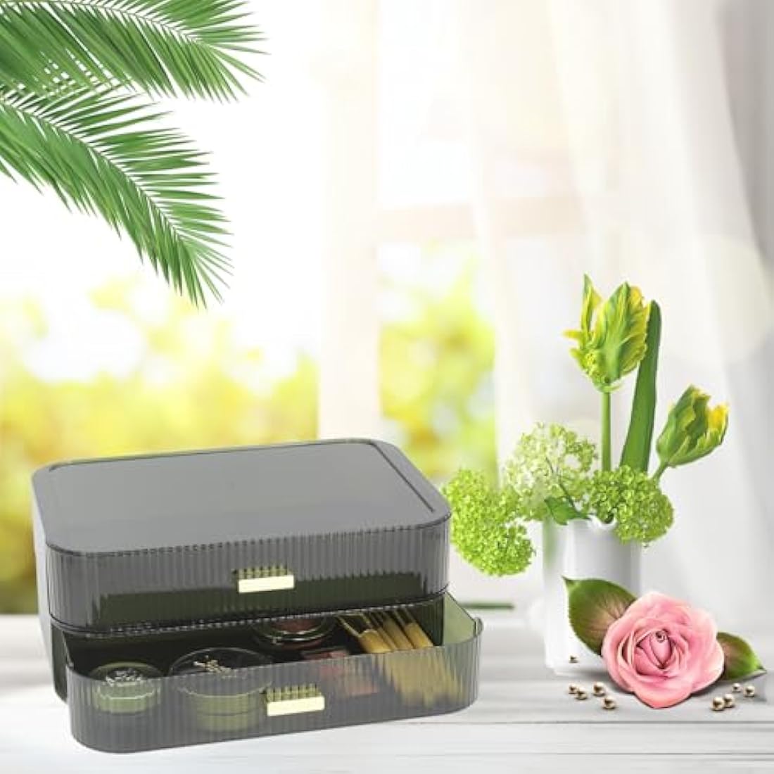 Stackable Makeup Organizer – Green PET Skincare Drawer