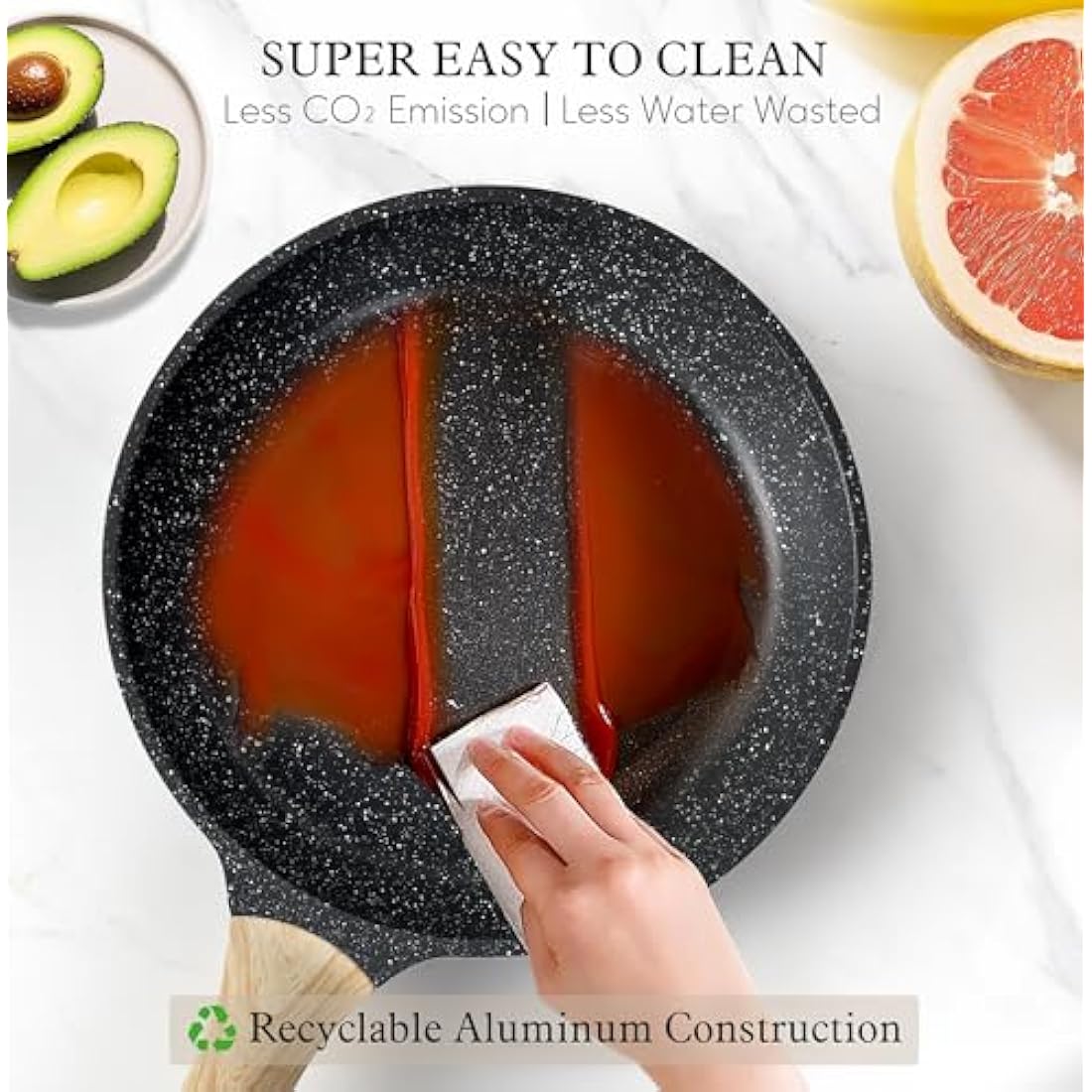 Terlulu 13-Piece Nonstick Granite Cookware Set – Induction Compatible