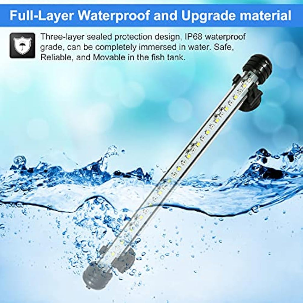 VARMHUS LED Aquarium Light – Submersible Fish Tank Lamp with Timer