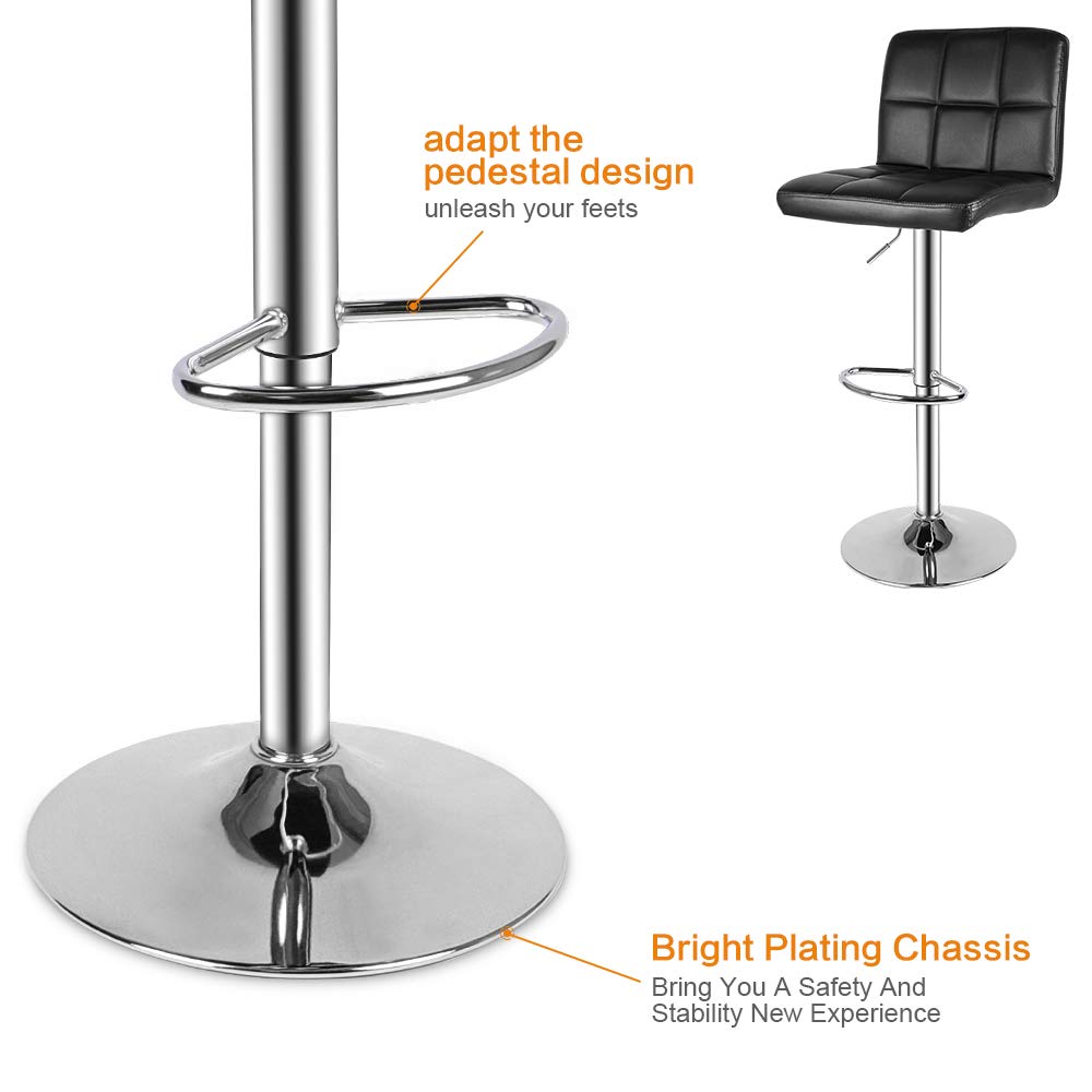bigzzia Swivel Bar Stools Set of 2 - Adjustable PU Leather Counter Chairs