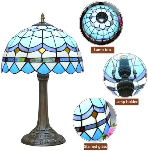 Tiffany Table Lamp – 12" Stained Glass Mediterranean Light