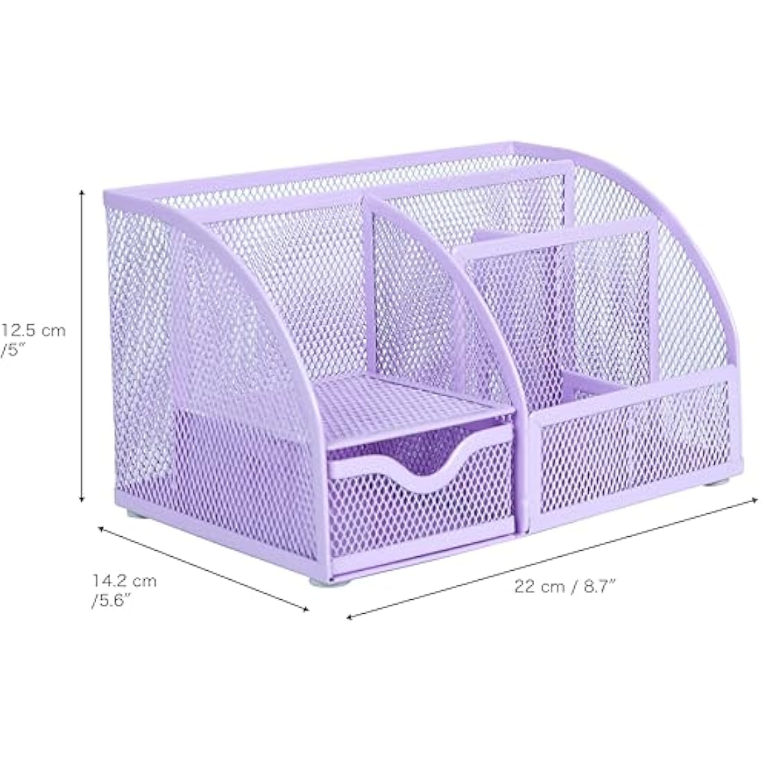 Exerz Mesh Desk Organiser | 7-Compartment Metal Office Tidy Caddy