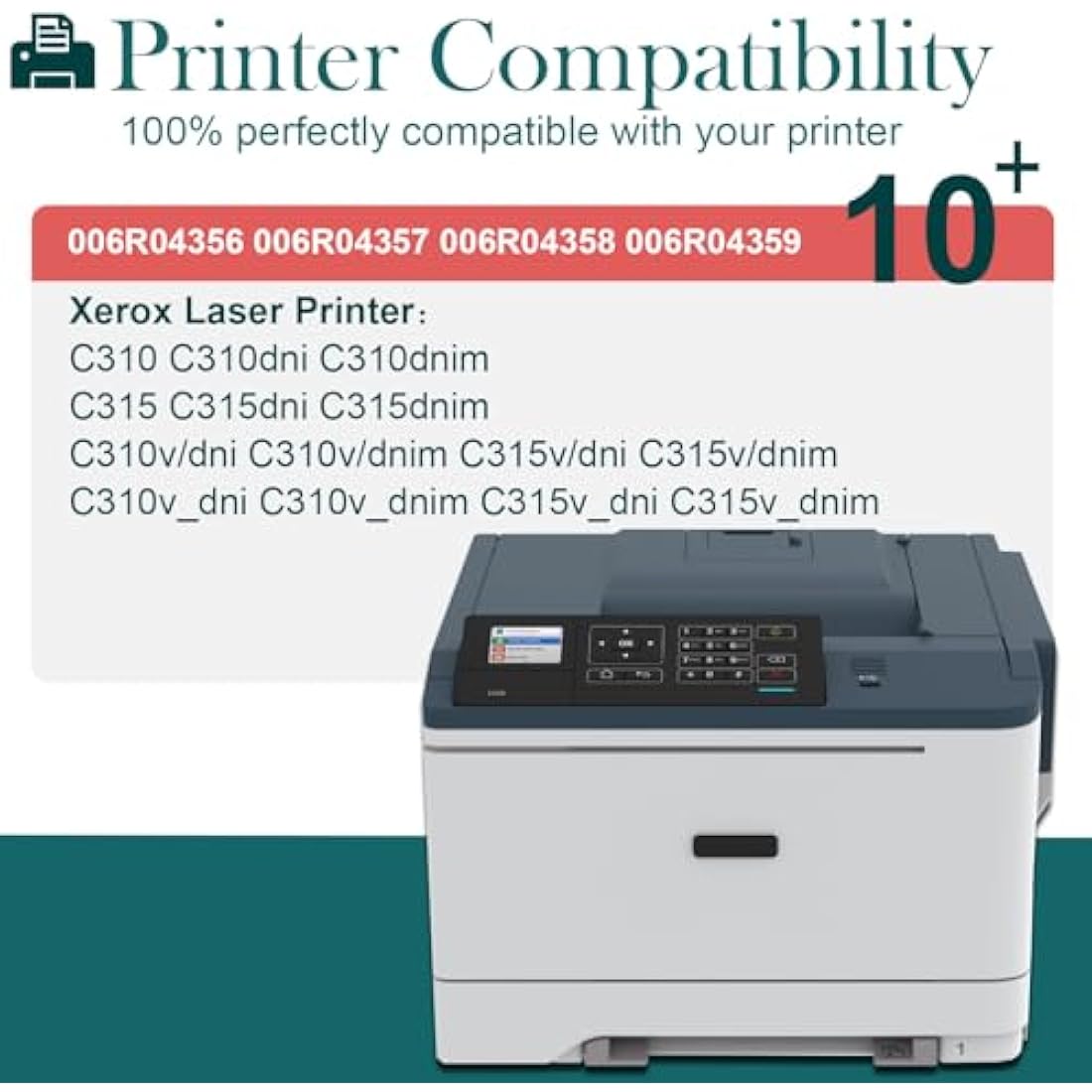 HenceBuy Compatible Xerox C310 C315 Toner Cartridges - 4-Pack CMYK Set