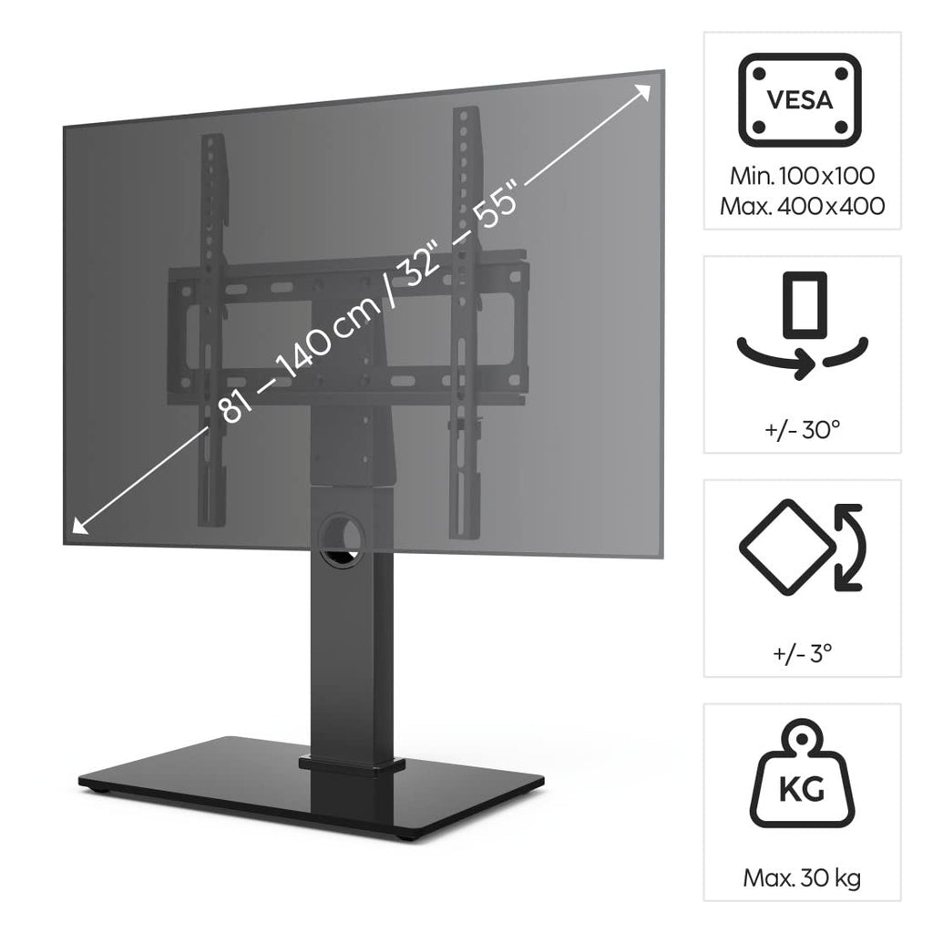 Hama TV Stand Swivel Height Adjustable 140cm 55" to 30kg