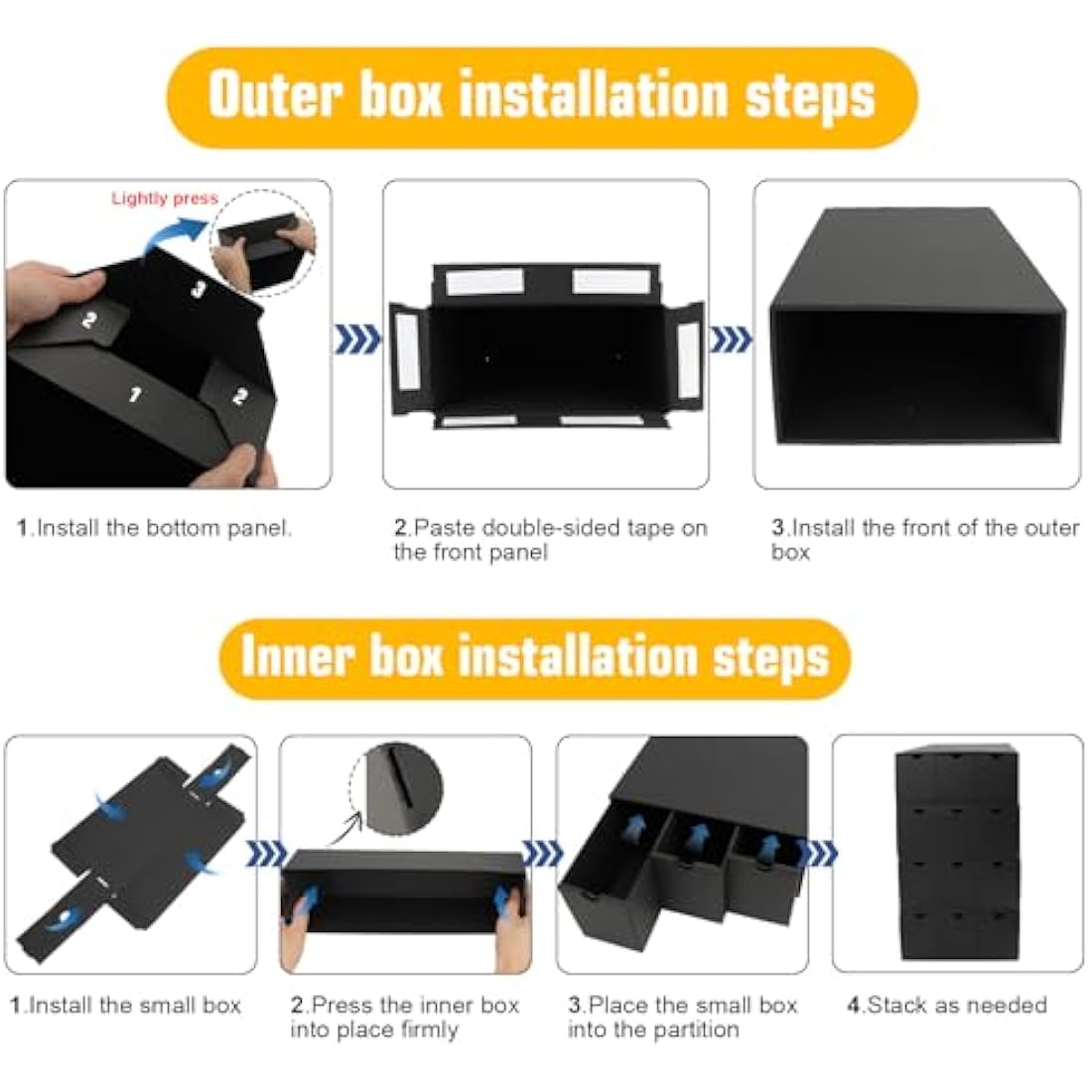 QLOUNI 12000+ Trading Card Storage Box – 12 Pack Cardboard TCG Organizer