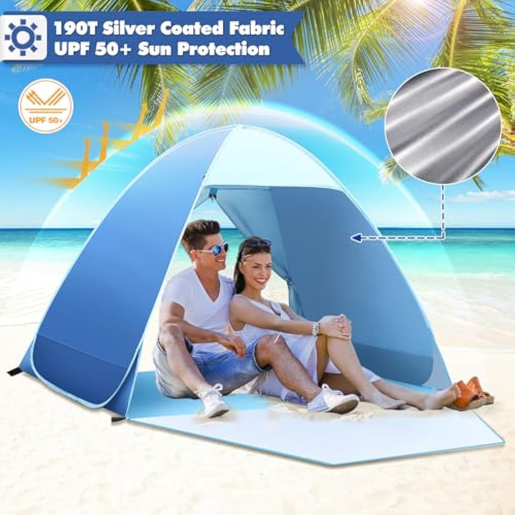 Jolof Store Pop Up Beach Tent – UV 50+ Portable Sun Shelter with Floor