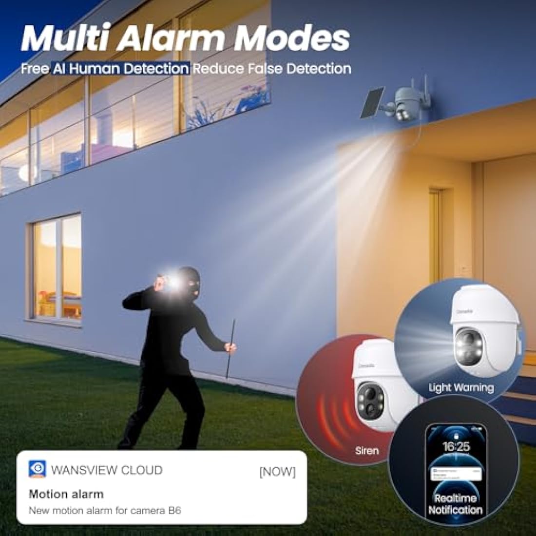 Cinnado Solar Security Camera – 2K Wireless Outdoor CCTV with 360° PTZ