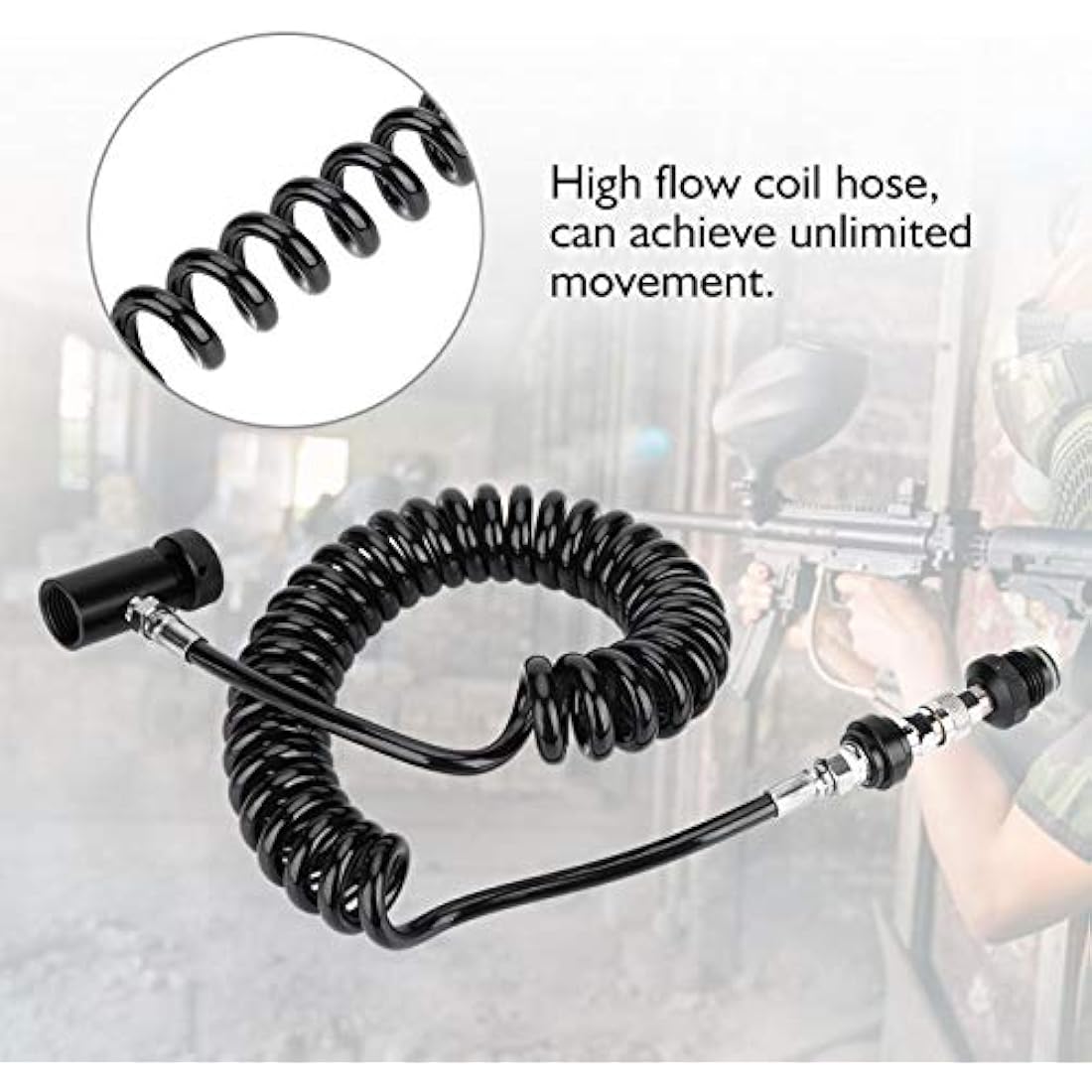 Jolof Store Paintball Remote Coil Hose – 4500 PSI HPA/CO2 Connection