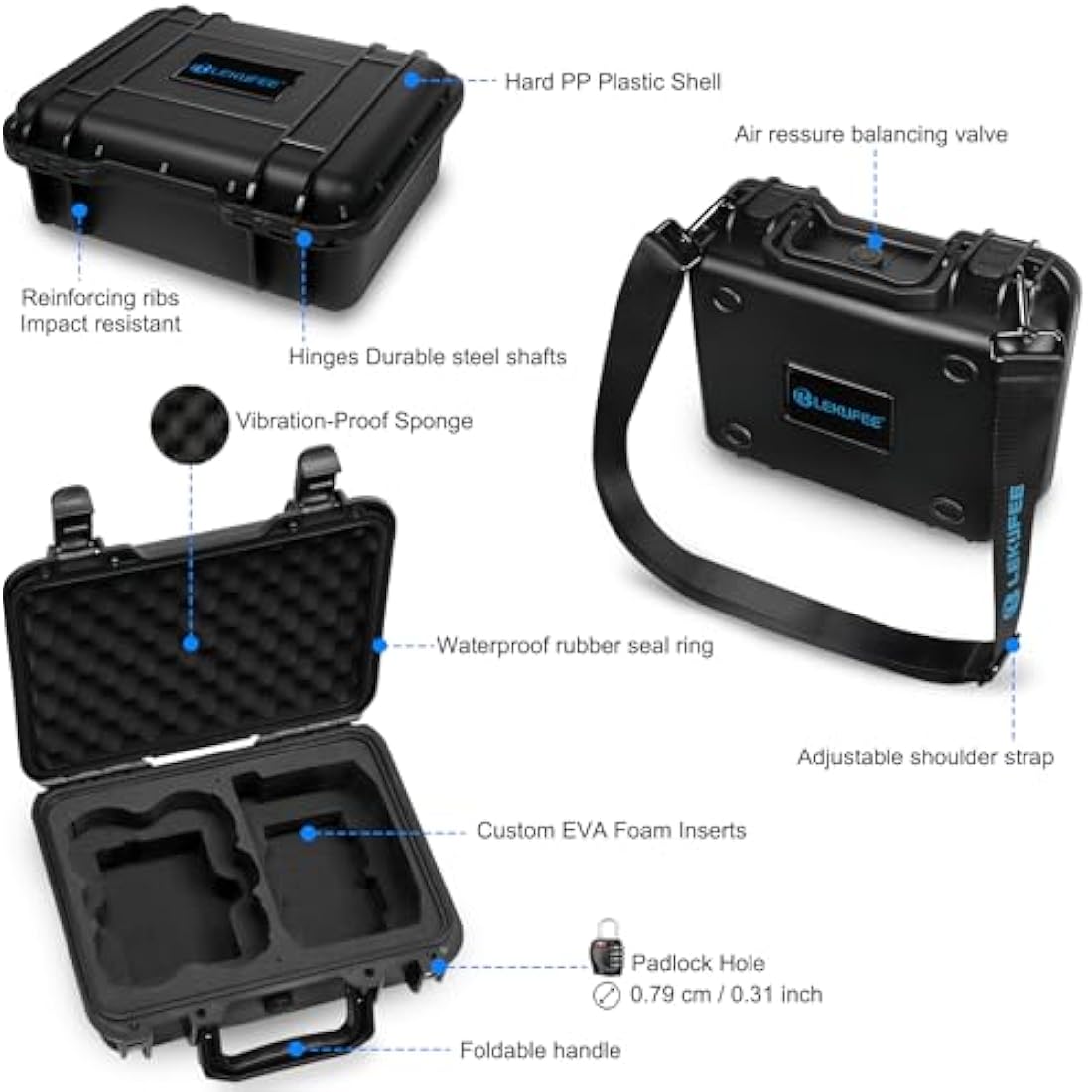 Lekufee Waterproof Hard Case for DJI Neo Drone Fly More Combo | IP67