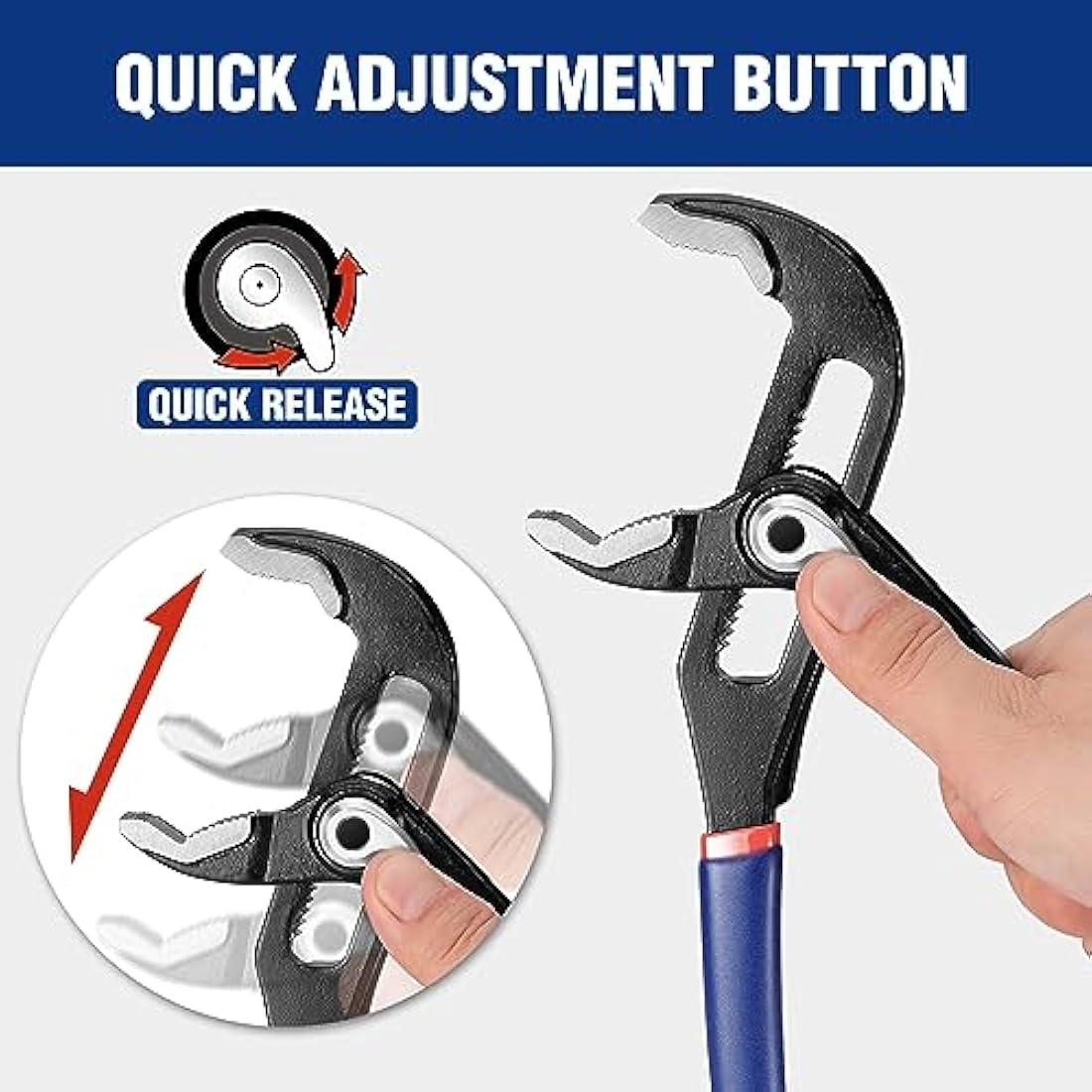 WORKPRO Water Pump Pliers Set – 2-Piece Quick Change Plumbing Grips