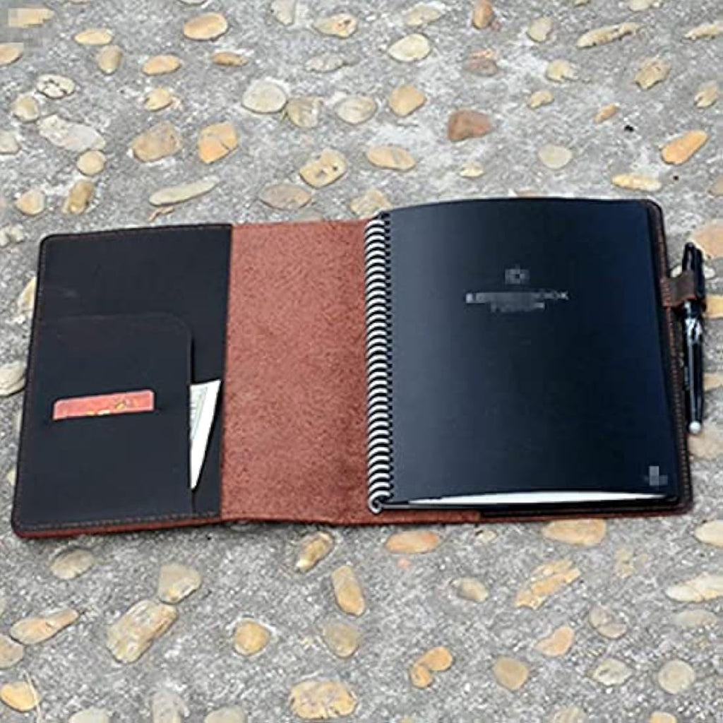 Leather Notebook Cover for Rocketbook Executive – Dark Brown