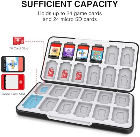 HEIYING Nintendo Switch Game Card Case - 24 Slot Portable SD Holder