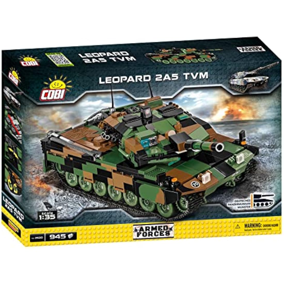 COBI Leopard 2A5 TVM Tank Model – 945 Piece Military Building Blocks