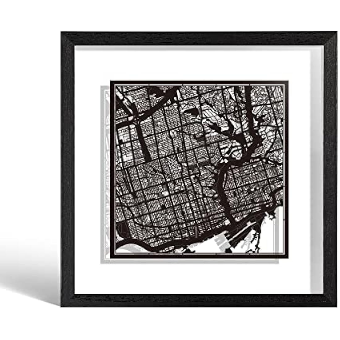 Toronto Paper Cut Map Wall Art – Jolof Store Framed 9x9 Paper Art