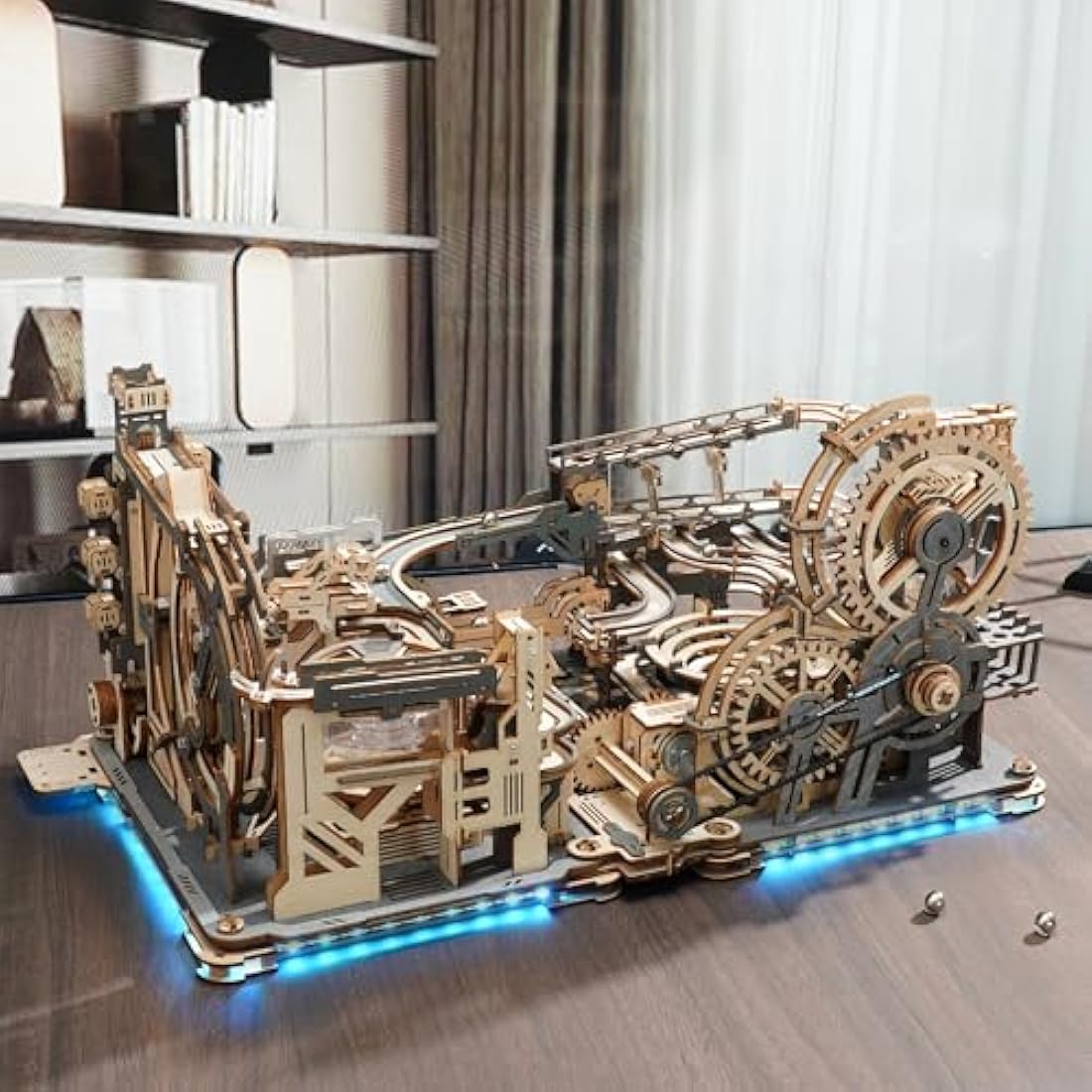 ROKR Marble Run Electric 3D Wooden Puzzle Model Kit - Marble Spaceport