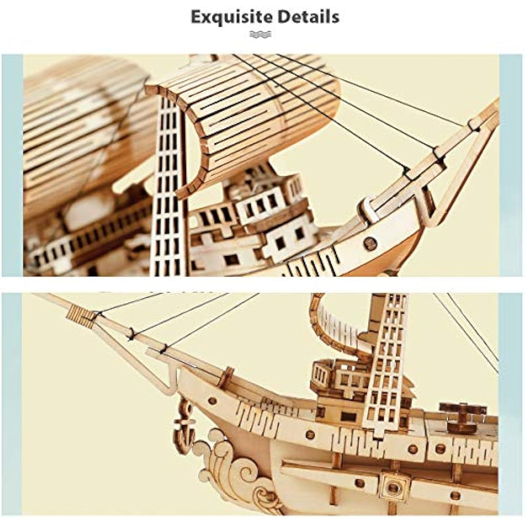 Rolife 3D Wooden Sailing Ship Model Kit – DIY Puzzle for Adults & Teens